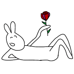 [LINEスタンプ] うさぎ先輩はいつも笑顔