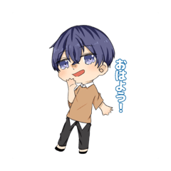 [LINEスタンプ] 青髪のモブくん