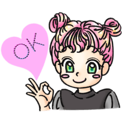 [LINEスタンプ] 丸くて元気な女の子たち