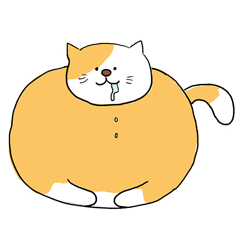 [LINEスタンプ] ぼってりねこ