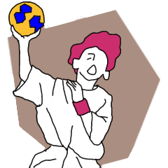 [LINEスタンプ] レッドヘア男子ハンドボール部②