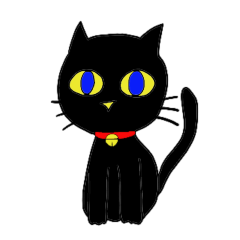 [LINEスタンプ] 素朴な黒猫スタンプ。