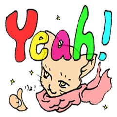 [LINEスタンプ] マフラーネコ（でか文字）