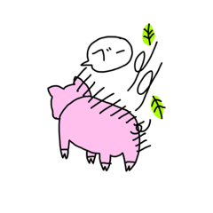 [LINEスタンプ] 手書きブタちゃん