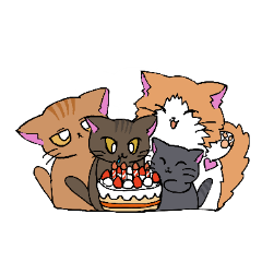 [LINEスタンプ] うちの4姉妹猫