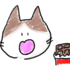 [LINEスタンプ] はちわれにゃんこのもも。