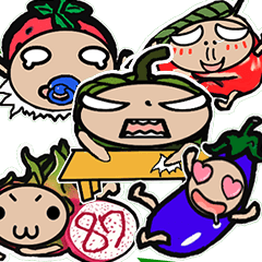 [LINEスタンプ] 暴走果物と野菜の同盟