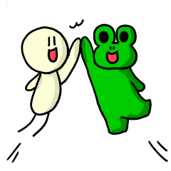 [LINEスタンプ] かえるくんとしろいひと2