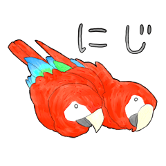 [LINEスタンプ] インコっぽい鳥(2文字)