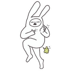 [LINEスタンプ] 屁こきうさぎ