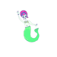 [LINEスタンプ] 人魚とザリガニと切り身