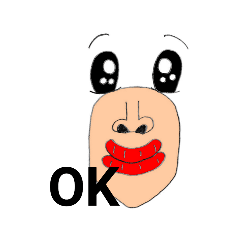 [LINEスタンプ] 目と眉だけ輪郭から外れてる人