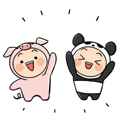 [LINEスタンプ] パンダ＆ピギ-フレンズ