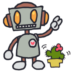 [LINEスタンプ] ロボットとサボテン