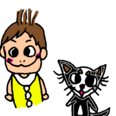 [LINEスタンプ] チワワ？と男の子