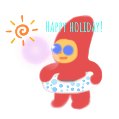 [LINEスタンプ] little red gnome
