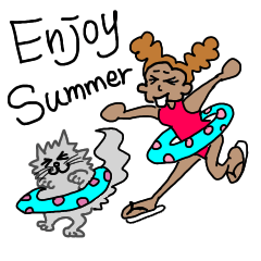 [LINEスタンプ] 天然パーマリリコとマリリンのハワイ旅