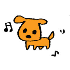 [LINEスタンプ] オレンジ色の犬