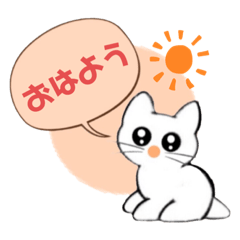 [LINEスタンプ] 記号猫白猫ちゃん6