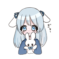 [LINEスタンプ] 女の子とうさぎさん。