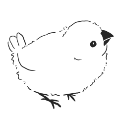 [LINEスタンプ] 黒と白と鳥