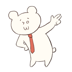 [LINEスタンプ] 白目で働くくま