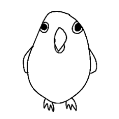 [LINEスタンプ] 無表情インコ