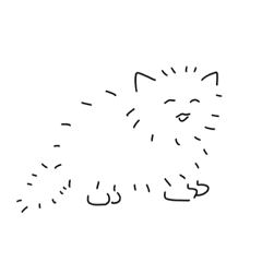 [LINEスタンプ] 長毛短足顔シンプルねこ