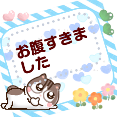 [LINEスタンプ] お花猫ちゃっぴー乙女メッセージスタンプの画像（メイン）