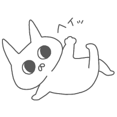 [LINEスタンプ] 黒目の大きいトンガリねこ