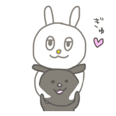 [LINEスタンプ] 白うさぎ黒うさぎ