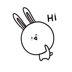 [LINEスタンプ] 大きな頭のウサギ