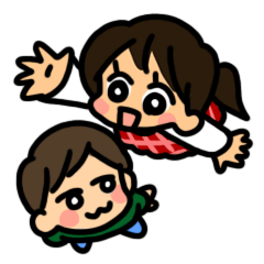 [LINEスタンプ] ねねとおとうと