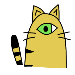 [LINEスタンプ] 一つ目ねこの『ねジ』（日常）