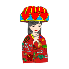 [LINEスタンプ] 沖縄 紅型 琉装ガール