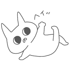 [LINEスタンプ] 黒目の大きいトンガリねこ 1