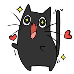 [LINEスタンプ] モモ'sチーズみたいに体が伸びる黒猫ちゃん