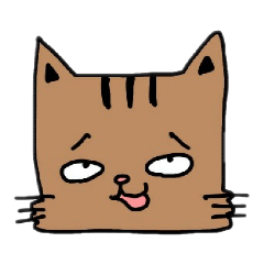[LINEスタンプ] おもしろい顔の猫の画像（メイン）