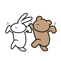 [LINEスタンプ] うさぎとくまとどうぶつたち