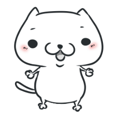 [LINEスタンプ] 平凡な白いねこ