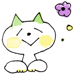 [LINEスタンプ] うごく！しほのねことお花