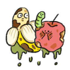 [LINEスタンプ] 果物が腐りました