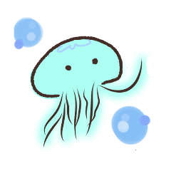 [LINEスタンプ] 漂う海の生き物～クラゲ時々タコとイカ