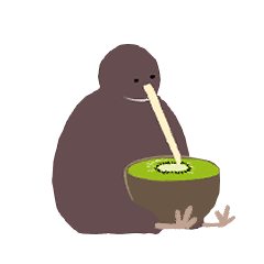 [LINEスタンプ] のんきなキーウィ