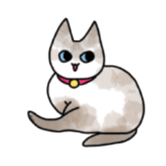 [LINEスタンプ] シャムミックスの猫のミルク