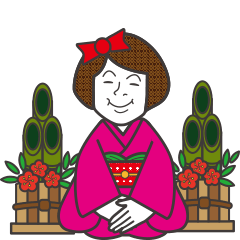 [LINEスタンプ] 赤いリボンの女子 正月