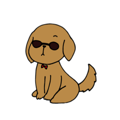 [LINEスタンプ] めがね犬（背景暗め専用）