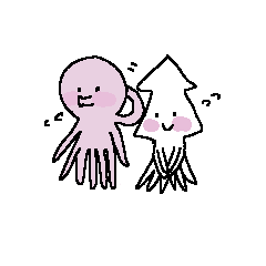 [LINEスタンプ] タコとイカさん