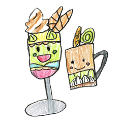 [LINEスタンプ] 愉快な食べ物たち（子供の絵）