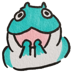 [LINEスタンプ] ツノガエル ユロロ画伯1